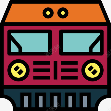 背包客火车背包客3线性颜色图标图标
