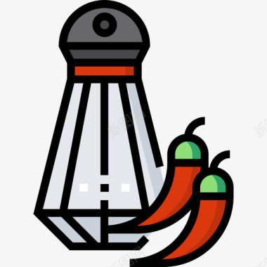 辣椒菜品辣椒5月5日线性颜色图标图标