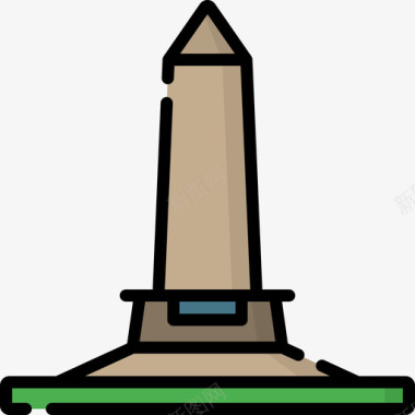 爱尔兰惠灵顿纪念碑6线性颜色图标图标