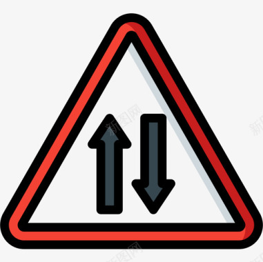 双向英国路标5线性颜色图标图标