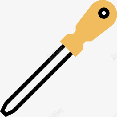 道路施工标志螺丝刀施工工具14黄阴影图标图标