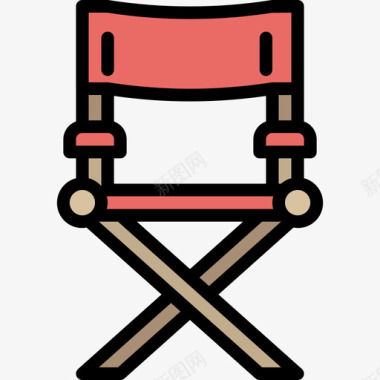 导演椅家具38线性颜色图标图标