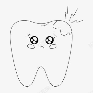 坏坏牙龋齿牙齿护理图标图标
