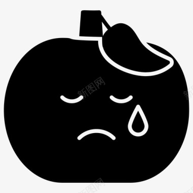 哭苹果脸表情符号情感图标图标
