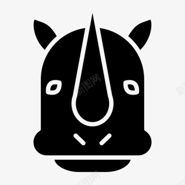 犀牛动物脸图标图标
