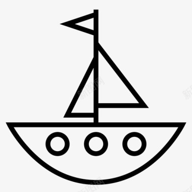 海军标志帆船海滩航海图标图标