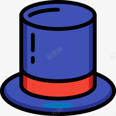 大礼帽帽子5线条颜色图标图标