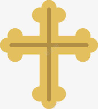 十字架标志十字架灵性3平坦图标图标