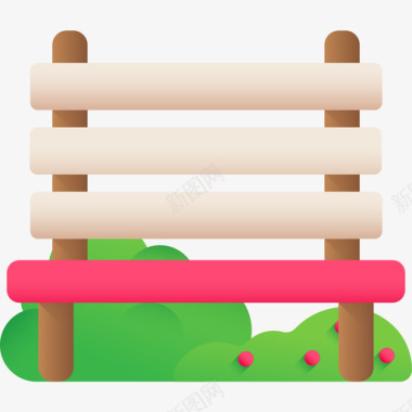 长凳弹簧69彩色图标图标