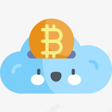 云服务器云加密货币58扁平图标图标