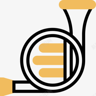 法国喇叭乐器7黄影图标图标