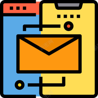 网页UI电子邮件网页和优化4线性颜色图标图标