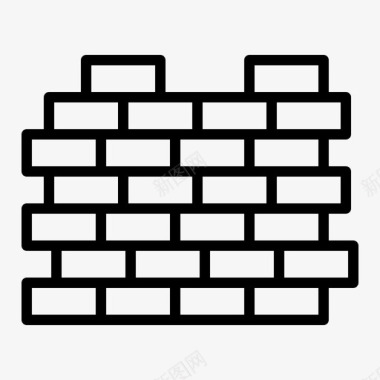 建筑砖墙保护图标图标