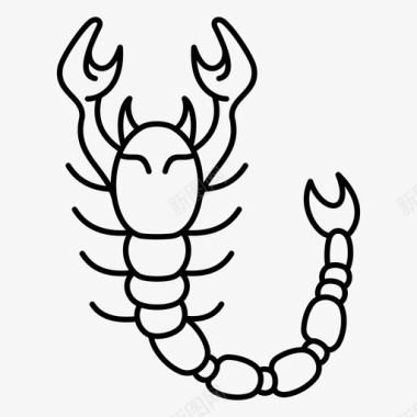 蝎子蜘蛛纲占星术图标图标