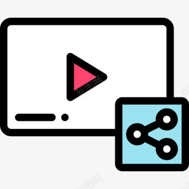 视频会员共享视频音频和视频10线性颜色图标图标