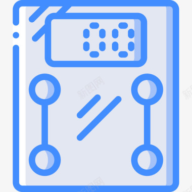 体重秤饮食和营养5蓝色图标图标