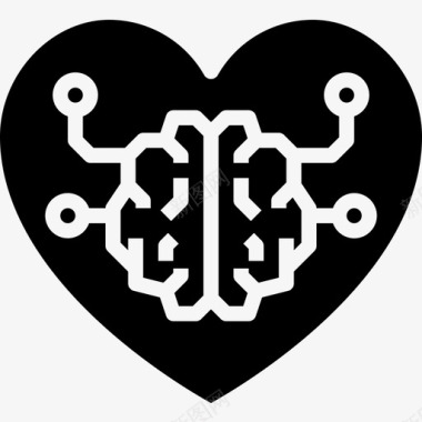 心脏大脑概念2填充图标图标