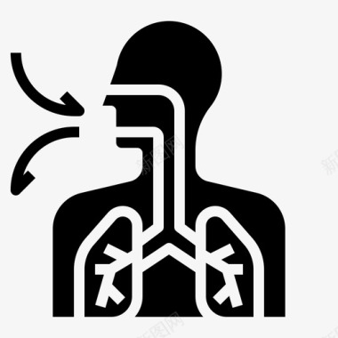 呼吸系统解剖学生物图标图标