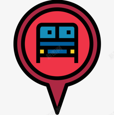 公共标识安全公共汽车站位置65线颜色图标图标