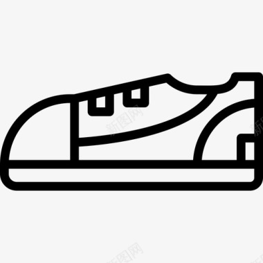 运动鞋背包客直线运动鞋图标图标