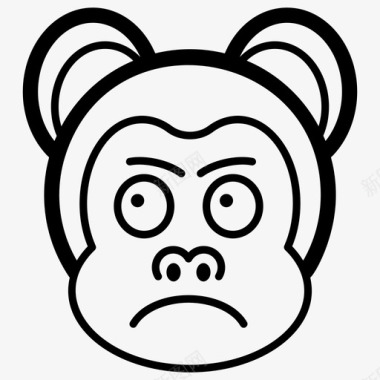 侵略性猴脸表情符号情绪图标图标