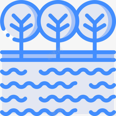 河流乡村7蓝色图标图标