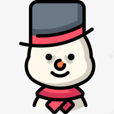 圣诞雪人雪人圣诞202线性颜色图标图标