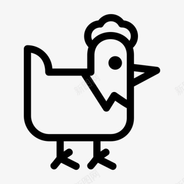 公鸡开车鸡肉农场农场动物图标图标