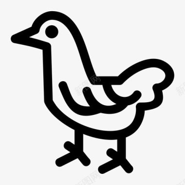 公鸡下蛋鸡肉农场农场动物图标图标