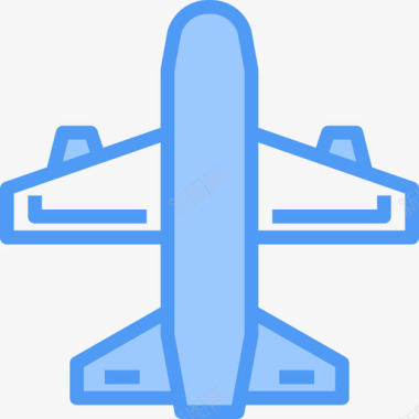 飞机旅行195蓝色图标图标