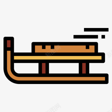 燃冬季雪橇冬季71线性颜色图标图标