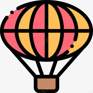 气球马戏团56线性颜色图标图标