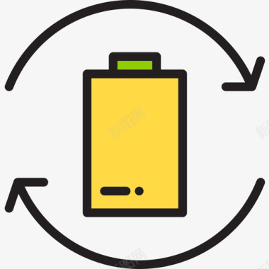 电池能源生态3线性颜色图标图标