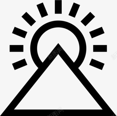 金字塔沙漠18线形图标图标