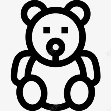 泰迪熊圣诞玩具25直线型图标图标