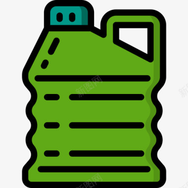 矢量标志煤气罐容器5线性颜色图标图标