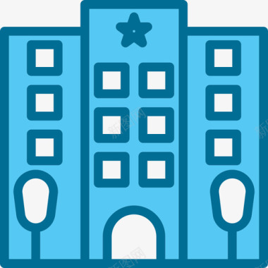 酒店酒店酒店和旅游4蓝色图标图标