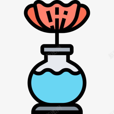 花瓶复古装饰19线性颜色图标图标