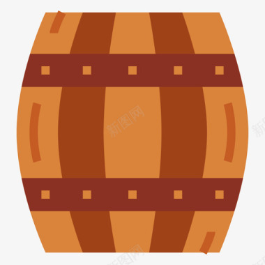 木桶海盗11号扁平图标图标