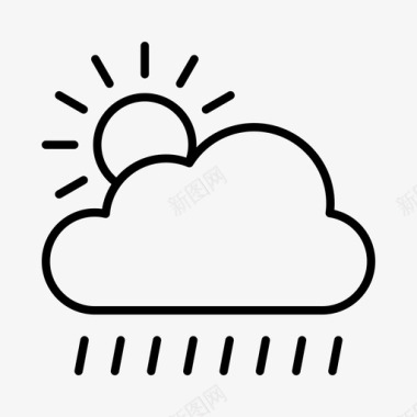 晴天天气清除阵雨预报计量图标图标