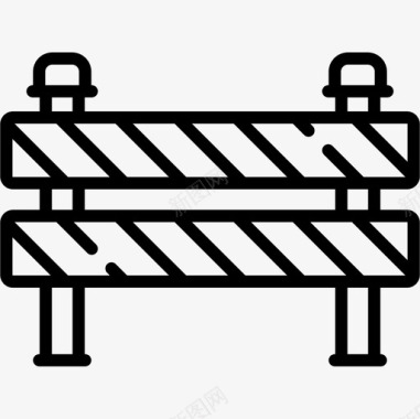 护栏墙护栏紧急服务27线性图标图标