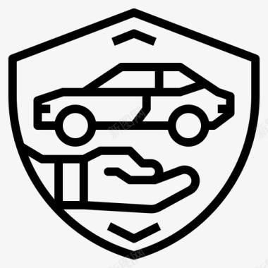 汽车保险商务合同图标图标