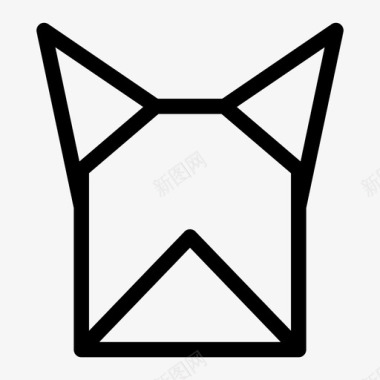 折纸波士顿动物工艺图标图标