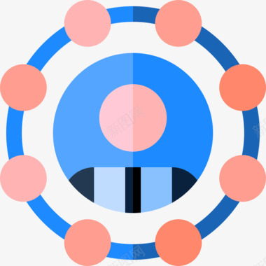 网络商务会议8扁平图标图标