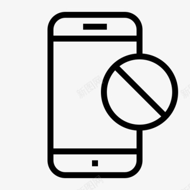 智能手机被阻止访问拒绝图标图标