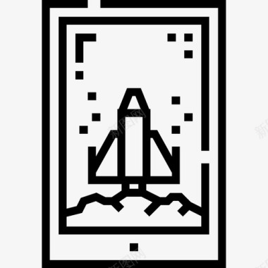 智能手机游戏72线性图标图标