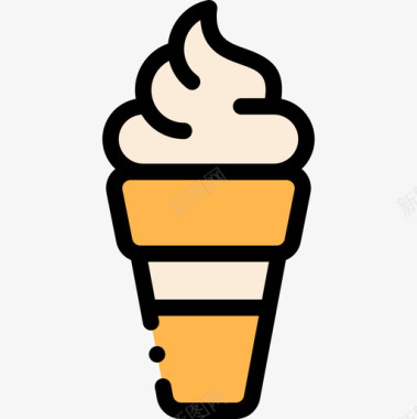冰淇淋美食19线性颜色图标图标