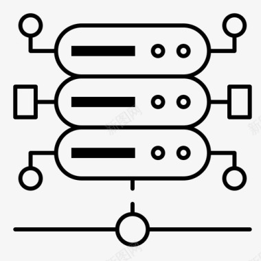 一站式服务背景数据库网络服务器图标图标