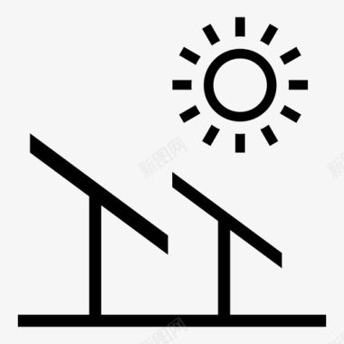 太阳能电池板领域电力农场太阳图标图标