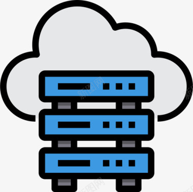 云计算机网络4线颜色图标图标